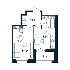 Квартира 31,3 м², 1-комнатная - изображение 1