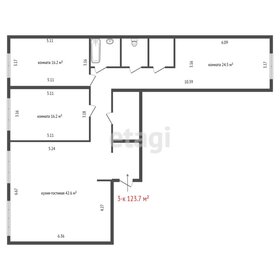 Квартира 123,7 м², 3-комнатная - изображение 2