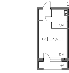 28,6 м², 1-комнатные апартаменты 21 501 372 ₽ - изображение 22