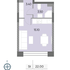 Квартира 22 м², студия - изображение 2