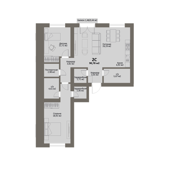 90,8 м², квартира-студия 13 163 100 ₽ - изображение 1