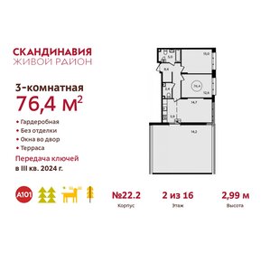 70 м², 3-комнатная квартира 20 900 000 ₽ - изображение 141