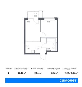 Квартира 33,4 м², 1-комнатная - изображение 1