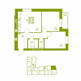 Квартира 61,6 м², 2-комнатная - изображение 1