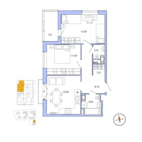 59,3 м², 2-комнатная квартира 10 400 000 ₽ - изображение 48