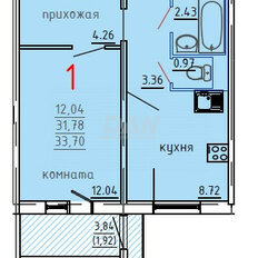 Квартира 33,7 м², 1-комнатная - изображение 1