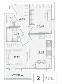 48 м², 2-комнатная квартира 7 400 000 ₽ - изображение 107