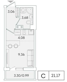 22 м², квартира-студия 3 850 000 ₽ - изображение 18