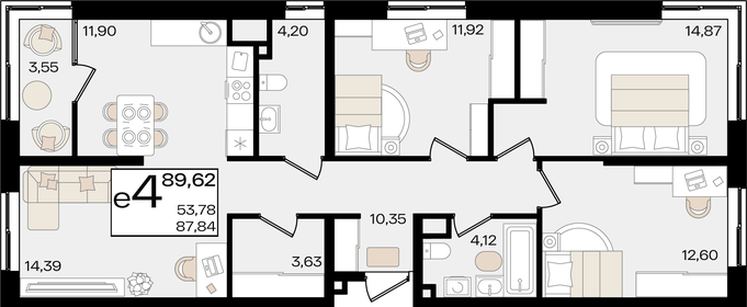 194,1 м², 5-комнатная квартира 27 115 770 ₽ - изображение 16