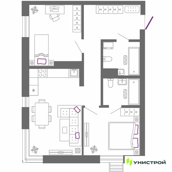 64,9 м², 2-комнатная квартира 8 293 000 ₽ - изображение 1