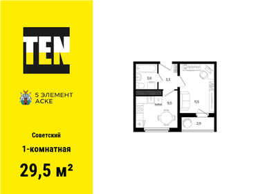 Квартира 29,5 м², 1-комнатная - изображение 1