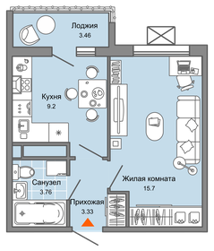 35 м², 1-комнатная квартира 3 133 752 ₽ - изображение 26