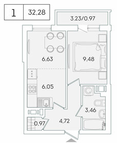 32,9 м², 1-комнатная квартира 6 000 000 ₽ - изображение 84