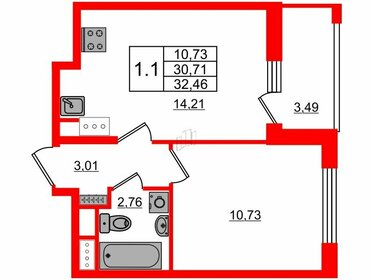 23,3 м², 1-комнатная квартира 3 599 999 ₽ - изображение 112