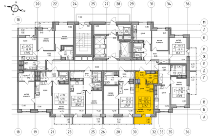 23 м², квартира-студия 4 853 000 ₽ - изображение 59