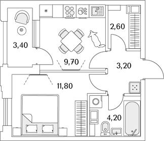 30,9 м², 1-комнатная квартира 8 200 000 ₽ - изображение 75