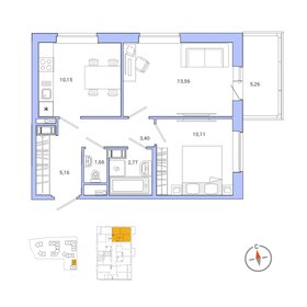 55,8 м², 2-комнатная квартира 7 100 000 ₽ - изображение 67