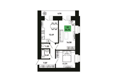 53 м², 2-комнатная квартира 4 327 649 ₽ - изображение 24