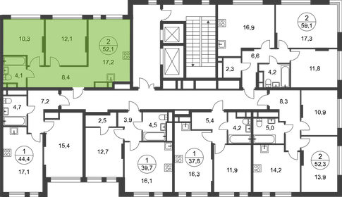 51,3 м², 2-комнатная квартира 14 300 000 ₽ - изображение 94