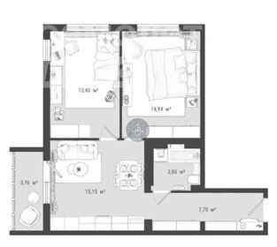 Квартира 58,7 м², 3-комнатная - изображение 1