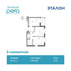 Квартира 53,3 м², 2-комнатная - изображение 1