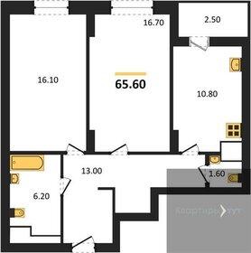 Квартира 65,6 м², 2-комнатная - изображение 1