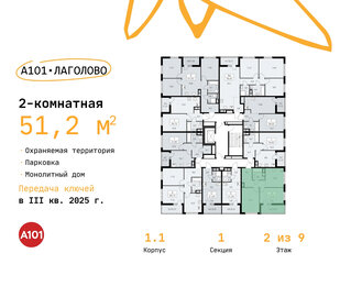 51,2 м², 2-комнатная квартира 6 637 050 ₽ - изображение 13