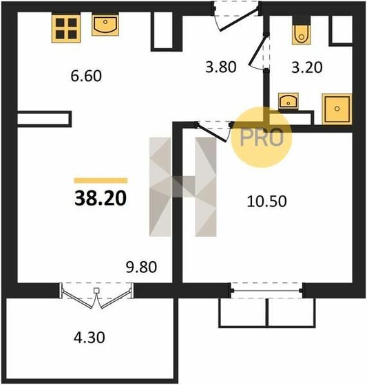 38,2 м², 1-комнатная квартира 3 159 140 ₽ - изображение 11