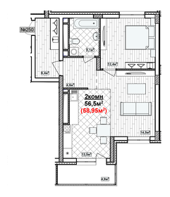 82,6 м², 2-комнатная квартира 10 999 000 ₽ - изображение 41