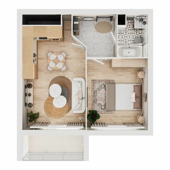 46,5 м², 1-комнатная квартира 5 512 620 ₽ - изображение 32