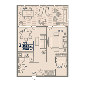 40,7 м², 1-комнатная квартира 15 000 000 ₽ - изображение 75