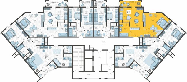 55,8 м², 2-комнатная квартира 4 600 000 ₽ - изображение 73