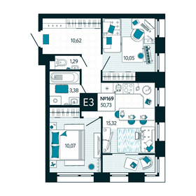 52,6 м², 2-комнатная квартира 3 850 000 ₽ - изображение 71