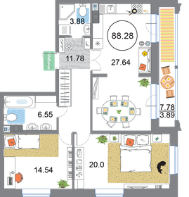 108,5 м², 2-комнатная квартира 24 421 500 ₽ - изображение 12