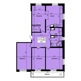 Квартира 129,3 м², 4-комнатная - изображение 1