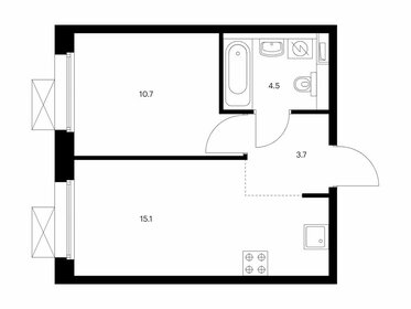 Квартира 34 м², 1-комнатная - изображение 1