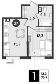 37,6 м², квартира-студия 5 829 550 ₽ - изображение 7