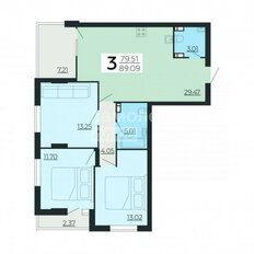 Квартира 89,1 м², 3-комнатная - изображение 2