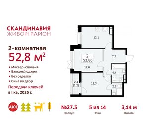 52,7 м², 2-комнатная квартира 15 400 000 ₽ - изображение 6