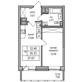 Квартира 35,2 м², 1-комнатная - изображение 1