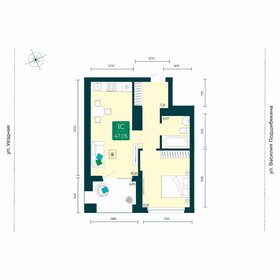 Квартира 47,1 м², 1-комнатная - изображение 1