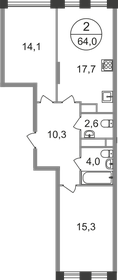 68 м², 2-комнатная квартира 16 000 000 ₽ - изображение 53