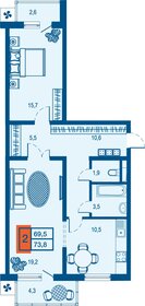 75,4 м², 2-комнатная квартира 9 000 000 ₽ - изображение 12
