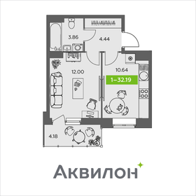 36,8 м², 1-комнатная квартира 3 950 000 ₽ - изображение 40