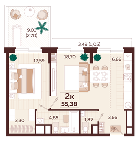53 м², 2-комнатные апартаменты 30 000 000 ₽ - изображение 51