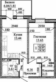 38,1 м², 1-комнатная квартира 7 567 560 ₽ - изображение 6