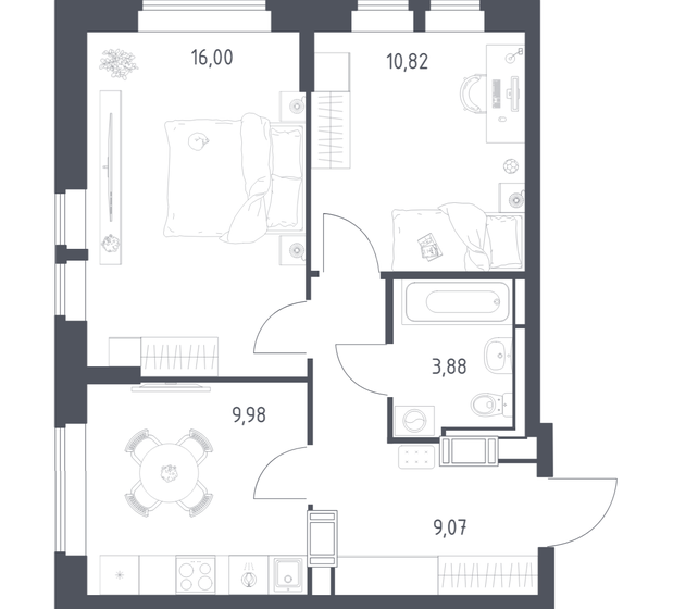 71,1 м², 2-комнатная квартира 11 700 000 ₽ - изображение 52
