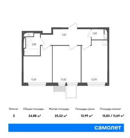 Квартира 54,9 м², 2-комнатная - изображение 1