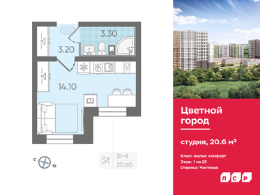 20,5 м², квартира-студия 3 950 000 ₽ - изображение 40