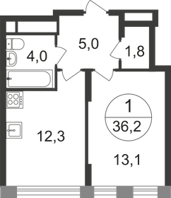 36,4 м², 1-комнатная квартира 10 500 000 ₽ - изображение 56